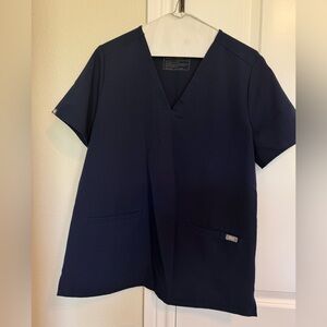 Figs Women's Navy V-Neck Scrub Top